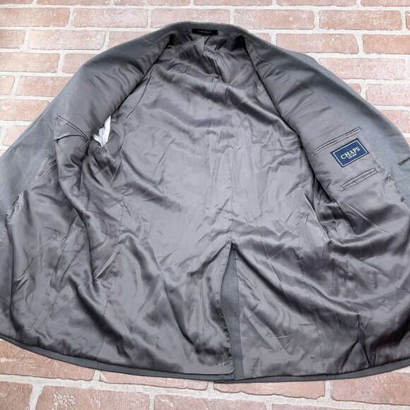 Chaps Blazer Men 38R Gray Herringbone Linen Blend Classic Career Suit Jacket NWT - Picture 8 of 11